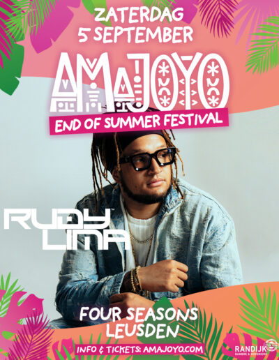 Rudy Lima at Amajoyo End of Summer Festival with the best Afro House, Melodic House and Afro Tech.